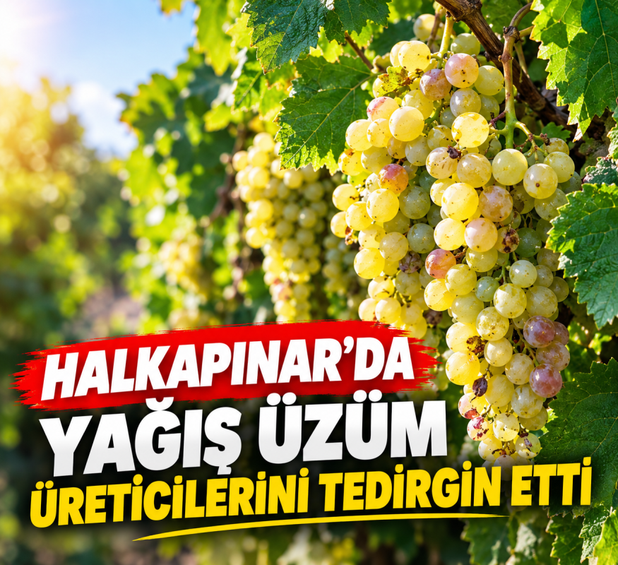 HALKAPINAR’DA YAĞIŞ ÜZÜM ÜRETİCİLERİNİ TEDİRGİN ETTİ
