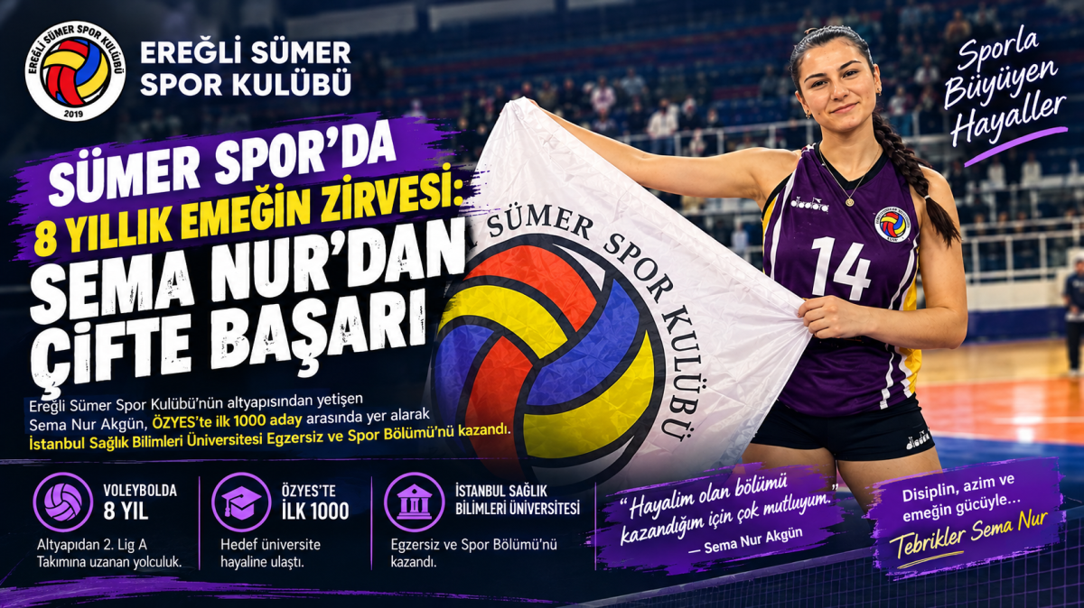 SÜMER SPOR’DA 8 YILLIK EMEĞİN ÖDÜLÜ; SEMA NUR AKGÜN’DEN ÇİFTE BAŞARI